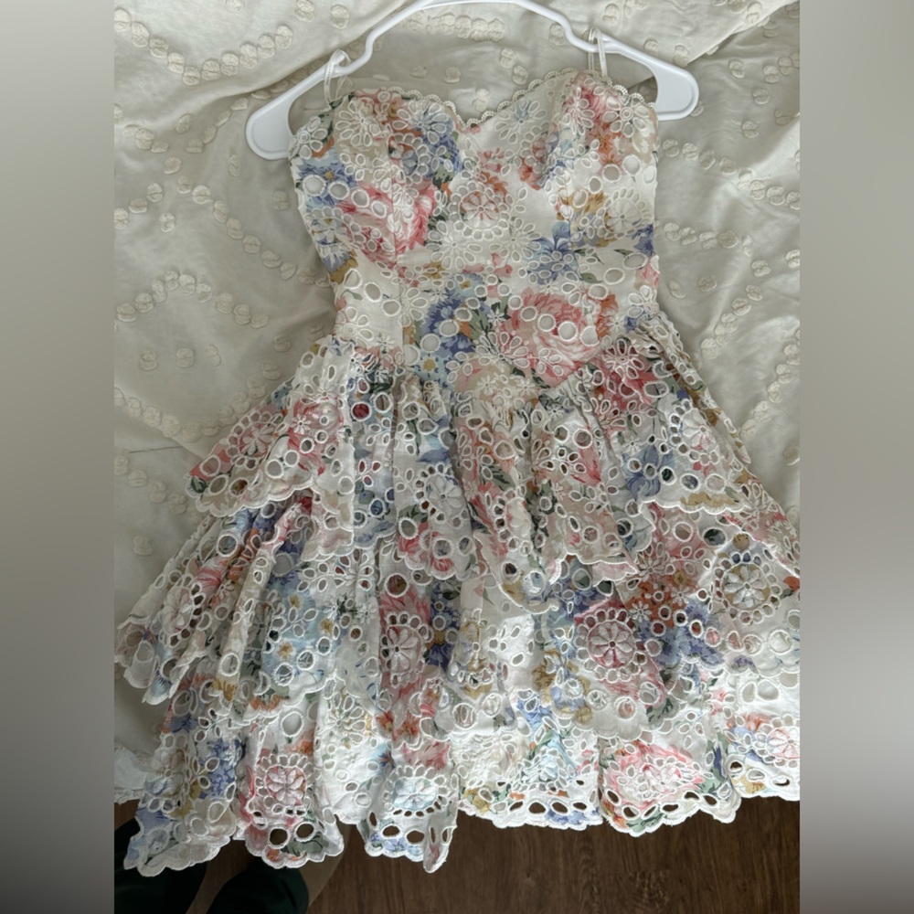 Zimmermann Bowie Ruffle Strapless Dresss